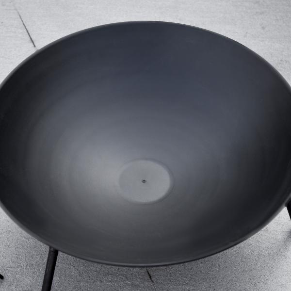 Braseiro de Exterior Braseiro de Metal com Atiçador para Varanda Campismo Ar Livre Ø47x21 cm Preto
