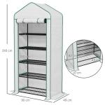 Estufa de Jardim de 5 Prateleiras Estufa Resistente com 1 Porta com Fecho de Correr Anti - UV 90x49x193 cm Branco