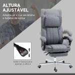 Cadeira de Escritório com 6 Pontos de Massagem com Vibração Reclinável com Altura Ajustável 65x61x101 - 113 cm Cinza