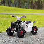 Quadriciclo Elétrico para Crianças Veículo Elétrico a Bateria de 6V com Velocidade de 2,5 km/h 70x41,5x48,5 cm Branco