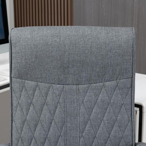 Cadeira de Escritório Giratória 360° com Encosto Alto Altura Ajustável e Função de Inclinação 65x65x102 - 112,5cm Cinza Escuro