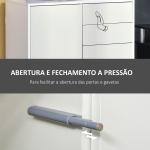 Aparador Auxiliar com 2 Portas 2 Gavetas e Prateleira Ajustável Abertura a Pressão Móvel Organizador de Armazenamento para Dormitório Sala de Estar 79x36x74cm Branco