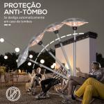 Aquecedor de Jardim Elétrico 3000W Aquecedor Infravermelho com 3 Níveis de Aquecimento Proteção IP44 Ø58,5x160 - 200cm Prata