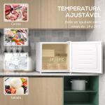 Mini Congelador Vertical 35 L Silencioso com Porta Reversível Temperatura Ajustável e Prateleira Amovível 47x44,2x48,8 cm Branco
