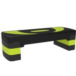 Step para Exercício Aeróbico Plataforma Step com Altura Ajustável em 3 Níveis 80x31x10 - 20 cm Verde e Preto