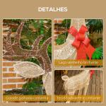 Reno Luminoso de Natal Decoração de Natal com 137 LEDs Branco Quente Iluminação Natalícia 66x25x135 cm Dourado