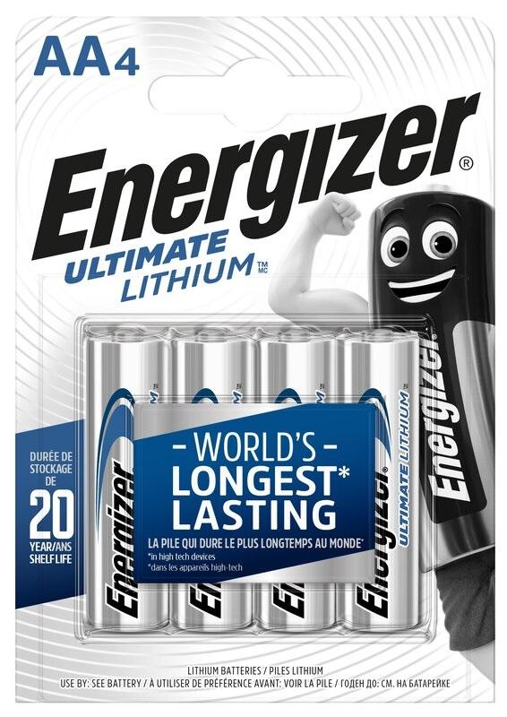 Blister 4 Pilhas Lithium Ultimate AA LR6 1,5V - ENERGIZER