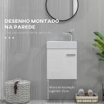 Móvel de Casa de Banho com Lavatório Móvel de Casa de Banho com Porta com Fechamento Suave e Armário 40x23x50 Branco Brilhante