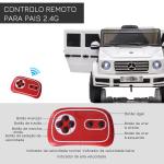 Carro Elétrico BENZ G500 Todo - o - Terreno com Bateria 12V Veículo Elétrico com Música Buzina Velocidade 3 - 5 km/h Branco
