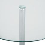 Mesa de Jantar Redonda para 2 Pessoas Mesa de Cozinha Moderna com Superfície de Vidro Temperado para Sala de Estar, Prateada