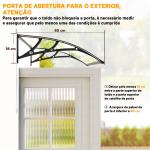 Cobertura para Portas e Janelas 110x60 cm com Painéis de Policarbonato e Barra de Alumínio Transparente