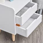 Mesa de cabeceira polivalente com 2 gavetas espaçosas 33x28x42 cm