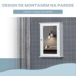 Armário de Casa de Banho com Espelho Armário com Espelho para Casa de Banho com 1 Prateleira Estilo Moderno 41x14x60 cm Branco