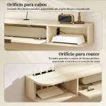 Móvel de TV Suspenso com Orifício para Cabos Estilo Moderno para Televisão 50 Polegadas 120x24x16 cm Madeira