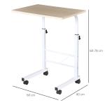 Mesa de computador para Hogar escritorio Altura Ajustável Mesa Compacta com Rodas 60x40x68 - 78cm Cor Branco