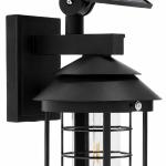 Candeeiro Parede de Jardim Redondo 3000K c/ Painel Solar 5W (Preto)