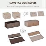 Cómoda de Tecido com 4 Cestos Removíveis e Dobráveis Base Elevada Móvel de Armazenamento 58x29x78,5 cm Multicor