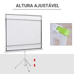 Tela de Projeção Dobrável 84 Polegadas Formato 4:3 com Altura Ajustável para Cinema em Casa Apresentações 180x203 cm Branco