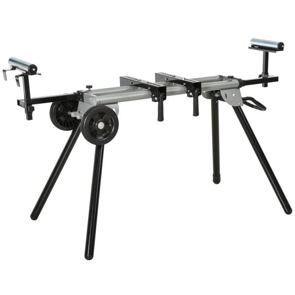 Suporte universal para serra de esquadria dobrável com distância de trabalho ajustável 123,5 - 245x73x96 cm Preto