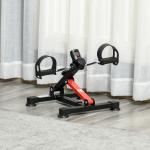 Mini Bicicleta Estática de Exercícios Mini Bicicleta Estática com Altura e Comprimento Ajustáveis Tela LCD Máquina de Pedalar de Mãos e Pernas 33 - 43x40x24,5 - 34,5 cm Preto