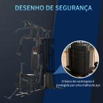 Máquina Multi Estação de Musculação com Placas de Peso de 45kg Carga Máxima 120kg para Treinamento Fitness 150x110x210cm Preto