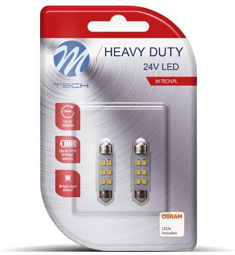 Blister 2x Lampadas 24V C5W 6 LEDs SMD2835 41mm Branco F. 6000K - M - TECH