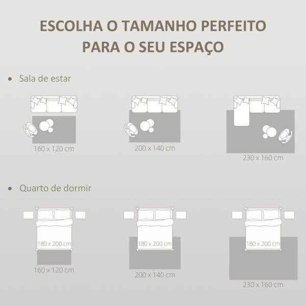 Tapete Sala de Estar 160x120 cm Tapete Pelo Curto Estilo Moderno Base Antiderrapante Tecida à Máquina Creme