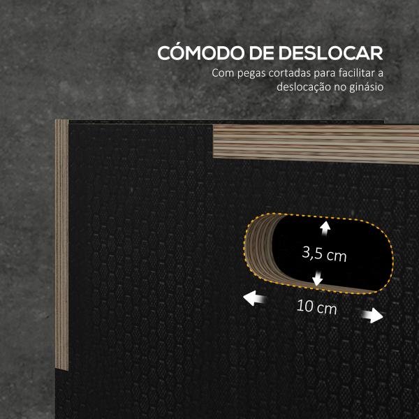Caixa Pliométrica com 3 Alturas Diferentes para Treino de Força em Casa Ginásio CrossFit Carga 120 kg 61x51x41 cm Preto