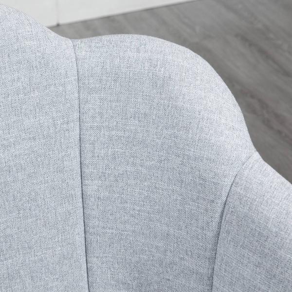 Cadeiras Sala de Jantar Estofada em Linho Sintético com Assento e Encosto Acolchoados Estilo Moderno 58x60x82 cm Azul Claro