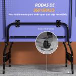 Mesa de Ping Pong Dobrável Profissional com Rodas Inclui 2 Raquetes e 3 Bolas para Interior 274x152,5x76 cm Azul