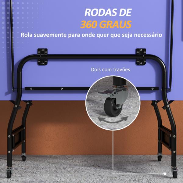 Mesa de Ping Pong Dobrável Profissional com Rodas Inclui 2 Raquetes e 3 Bolas para Interior 274x152,5x76 cm Azul