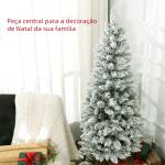 Árvore de Natal Artificial Coberta de Neve 150 cm com 317 Ramos e Suporte de Metal Árvore Natalícia para Sala Interior Verde