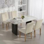 Conjunto de 4 Cadeiras de Jantar Cadeiras Modernas para Cozinha Encosto Alto Estofadas em Veludo Assento Acolchoado 44x56x90 cm Bege