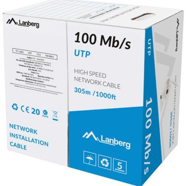 Bobine Cabo de Rede CAT5E UTP Flexível CCA (305 mts) - LANBERG