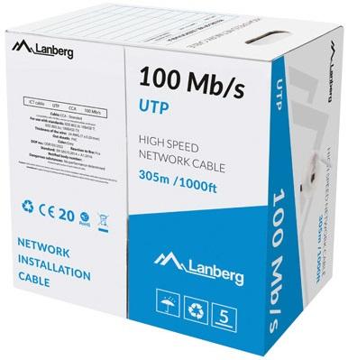 Bobine Cabo de Rede CAT5E UTP Flexível CCA (305 mts) - LANBERG