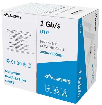 Bobine Cabo de Rede CAT6 UTP Rígido CCA (305 mts) - LANBERG
