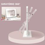 Espelho de Maquilhagem com Luzes 3 Modos de Iluminação Suporte para Telemóvel e Entrada USB 62,5x14x49,5 cm Branco