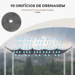 Cobertura para Pérgola 2,5x2,55 m Teto de Substituição Retrátil para Pérgola com 10 Orifícios de Drenagem Cinza Escuro