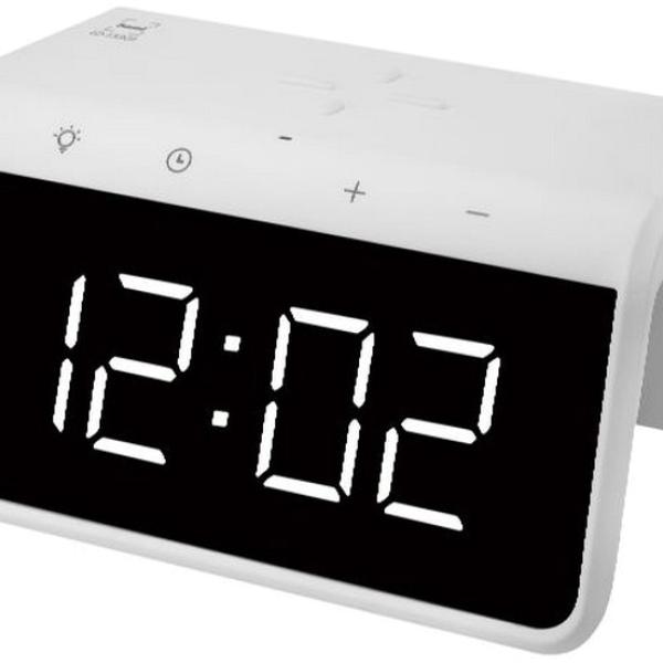 Despertador LED + Carregador s/ Fios 10W (Branco) - SAMI
