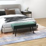 Banco de Pé de Cama Multifuncional e Moderno Banco de Dormitório com Pés de Aço e Assento Acolchoado 100x36x45 cm Verde