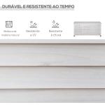 Baú de madeira ao ar livre Caixa de armazenamento de jardim com tampa que pode ser aberta 127x56x60 cm Branco