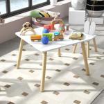 Mesa Infantil com Encosto de Cadeiras com Orelhas de Coelho Mesa Infantil para Sala de Jogos de Berçário Branca