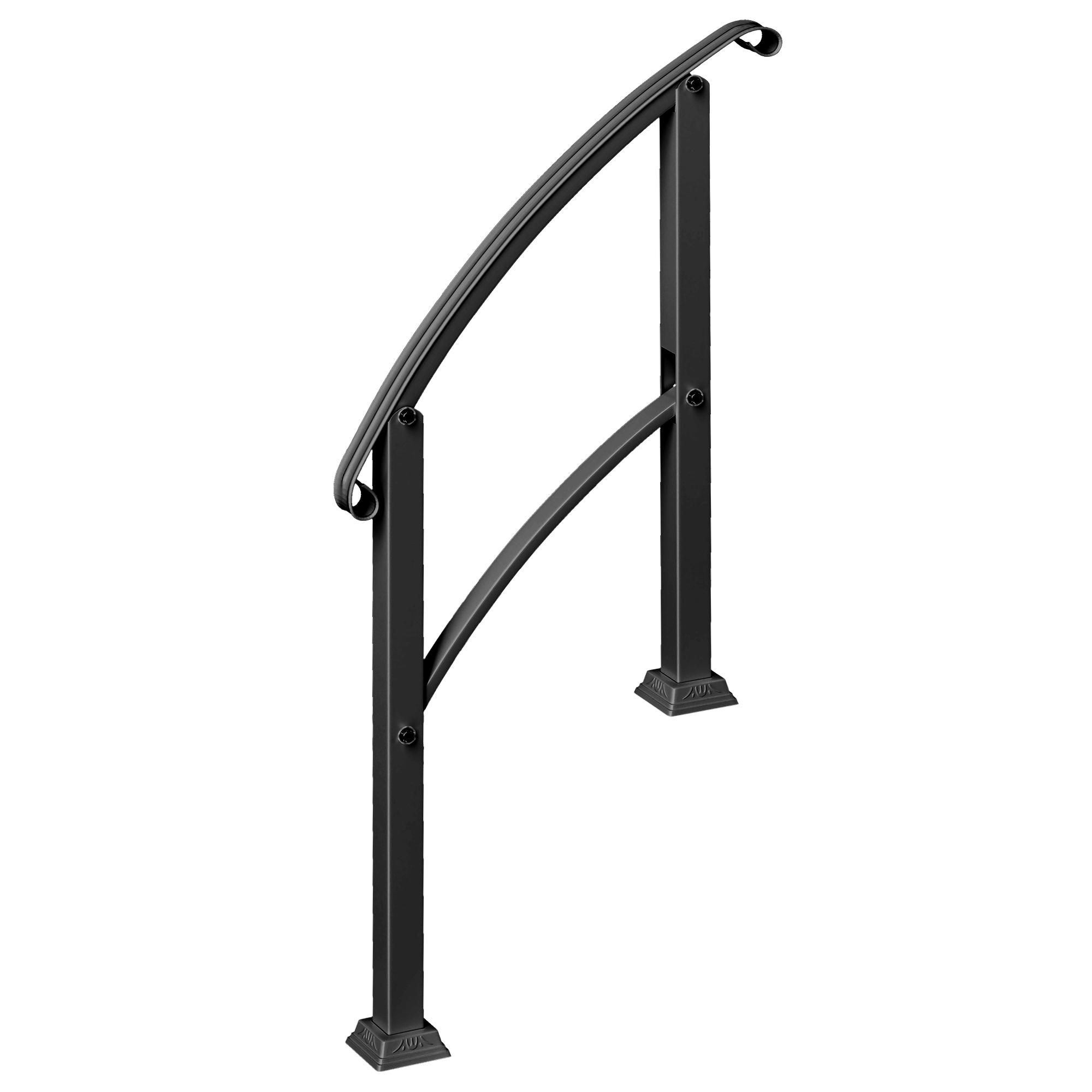 Guarda Corpo para Escada 71 cm Guarda Corpo Metálico com Kit de Instalação Ângulo Ajustável para 1 - 3 Degraus 71x8x148 cm Preto