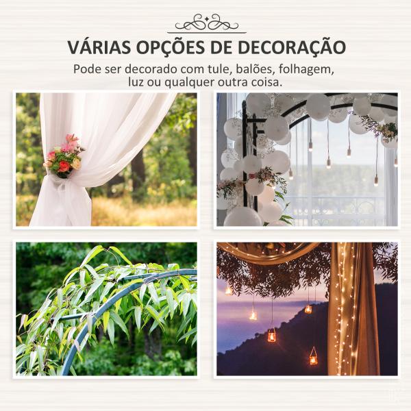 Arco de Jardim de Metal Arco Decorativo com Desenho de Treliça para Plantas Trepadeiras para Decoração 114x30x230 cm Preto