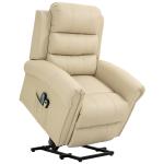 Poltrona Reclinável Elétrica Levanta Pessoas com Massagem Vibratória e Aquecimento 98x96x105 cm Creme