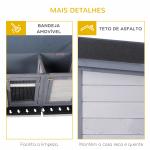 Coelheira de Madeira Gaiola para Coelhos com Telhado Asfáltico Rebatível Portas com Fecho Bandejas Removíveis 112x50x54 cm Cinzento