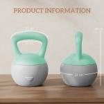 Kettlebell de 12 kg Pesa Russa Preenchida de Areia Metálica e Alça Antiderrapante para Treino em Casa Ginásio Ø21x30 cm Cinzento
