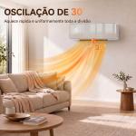 Aquecedor Elétrico Cerâmico de Parede 2000W com 3 Modos Temporizador Detecção de Janelas Abertas 54x18,7x12,3 cm Branco