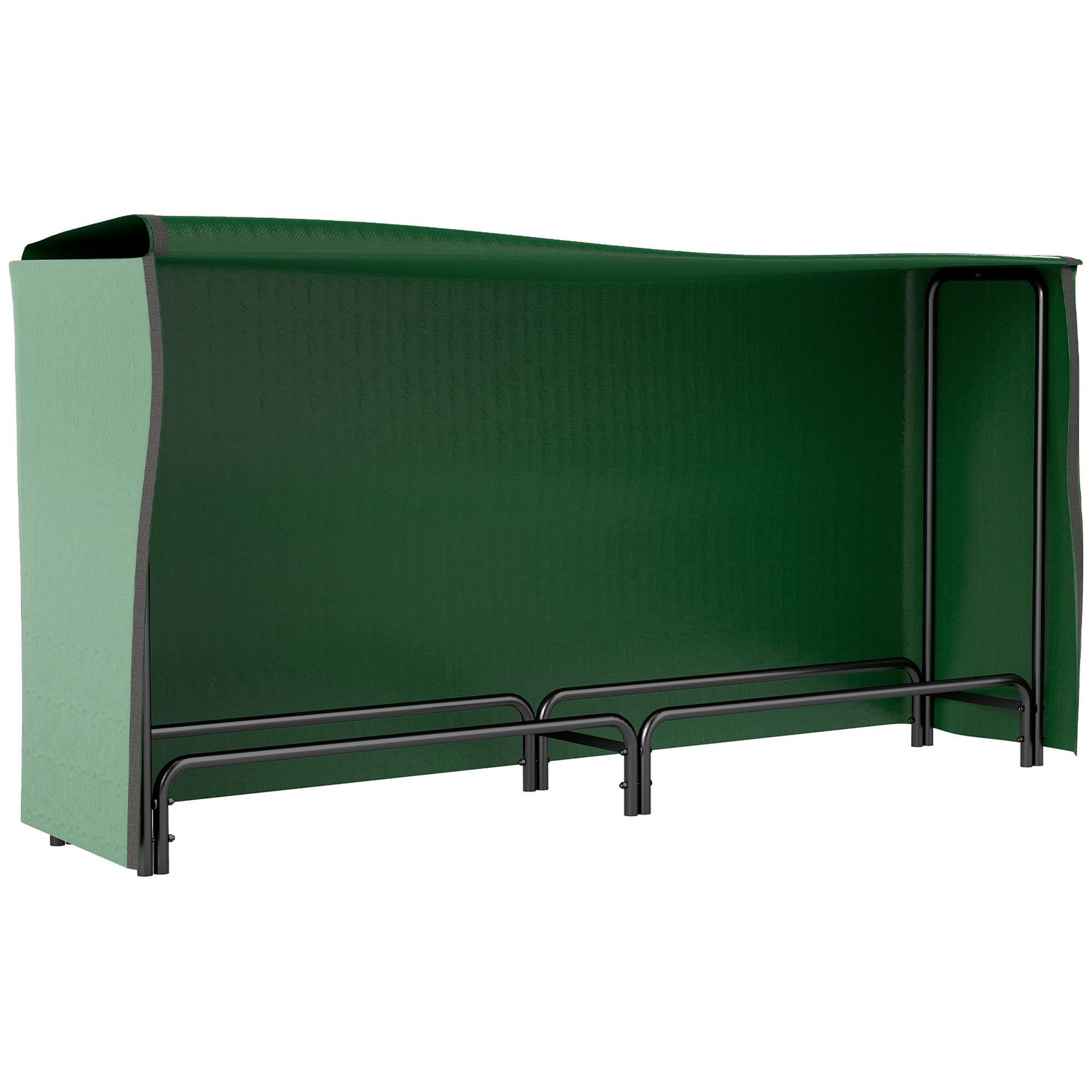 Suporte para Lenha com Cobertura Ajustável para Interior e Exterior Carga 200 kg 200x36x99 cm Verde Escuro e Preto