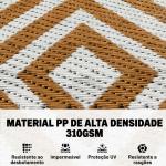 Tapete de Exterior Reversível de Plástico Impermeável para para Varanda Pátio Campismo Praia 182x274cm Marrom e Branco